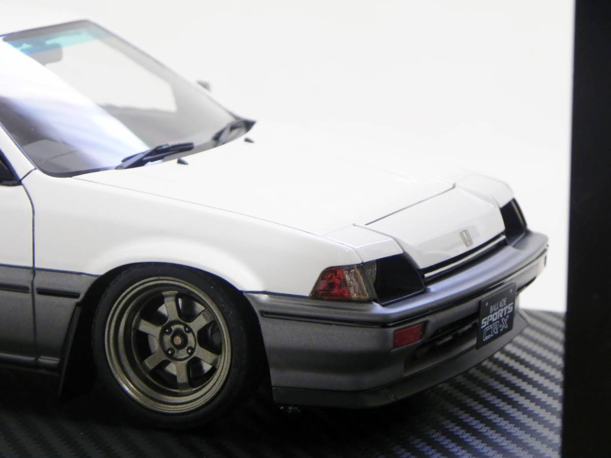 IG X TOMETEC 1/18 Honda Ballade sport CR-X Si white / gray RAYS TE37 wheel custom DOHC 1.6 T-IG1812