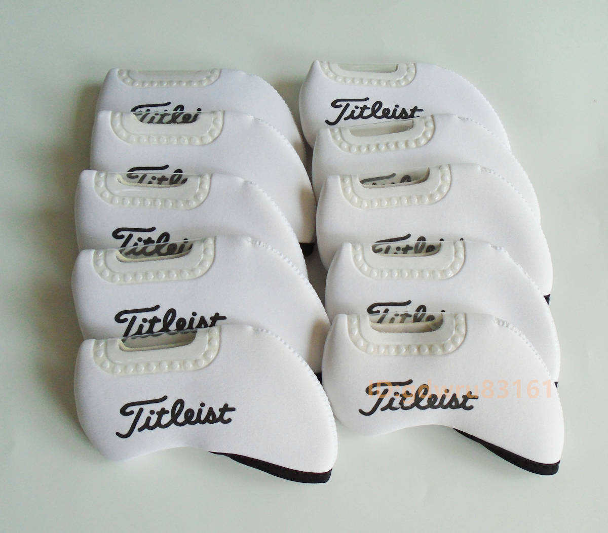 アイアンカバー 窓付 着脱らくらく 白 Titleist 10個セット_画像1