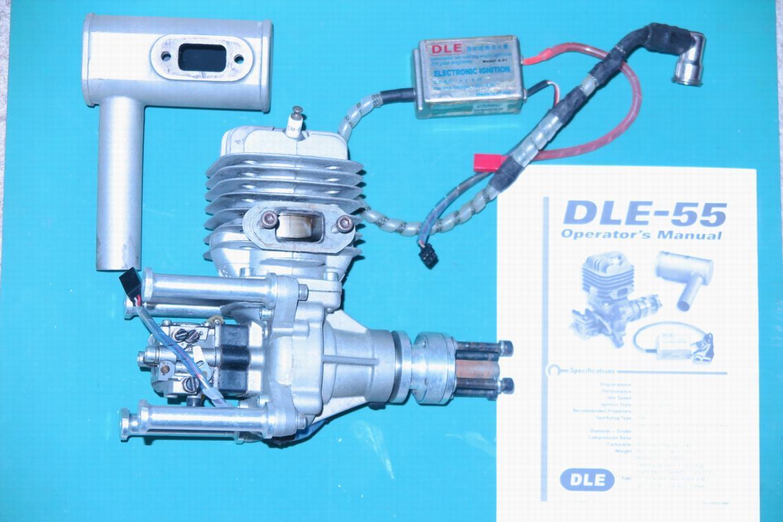 OK Model　DLE-55 ガソリンエンジン （中古品）_出品：DLE-55 1式　長期保管の中古品