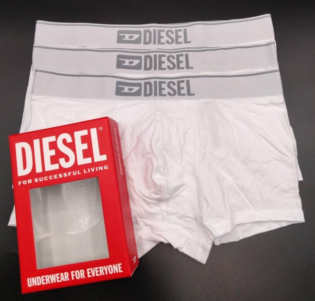 【Mサイズ】DIESEL(ディーゼル) ローライズボクサーパンツ White 3枚セット メンズボクサーパンツ 男性下着 00ST3V