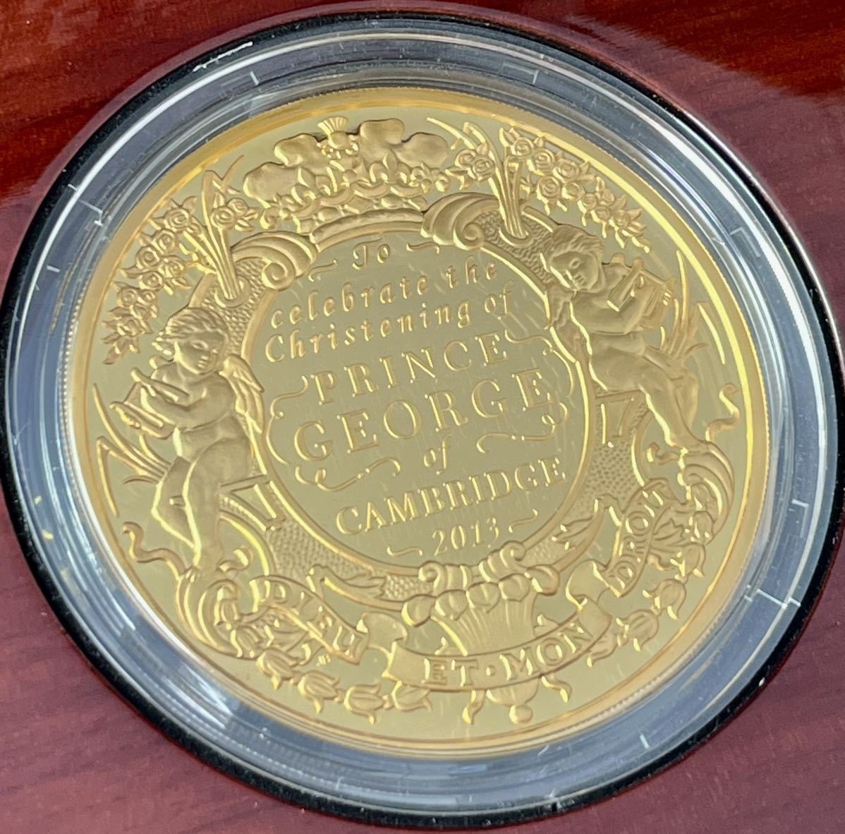 【金156g】 2013 イギリス ジョージ王子洗礼記念５ozプルーフ金貨 美品 エリザベス ウナとライオン ヴィクトリア銀貨コインではないの画像2