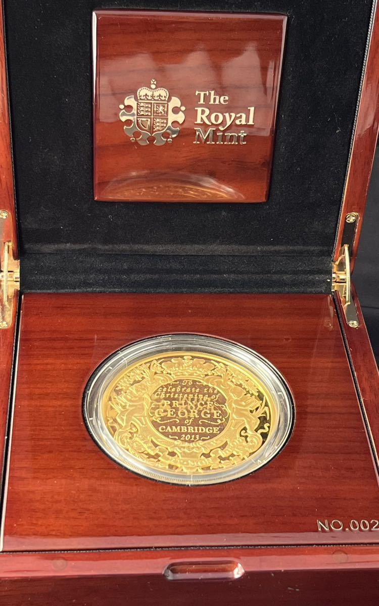 【金156g】 2013 イギリス ジョージ王子洗礼記念５ozプルーフ金貨 美品 エリザベス ウナとライオン ヴィクトリア銀貨コインではないの画像4