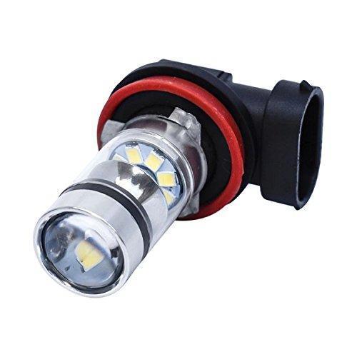 H8/H11/H16共用LEDバルブ6500ケルビン２個セット 明るい1250lm LED100Wフォグライトに最適バルブ プロジェクターレンズ搭載 360度照射の画像3