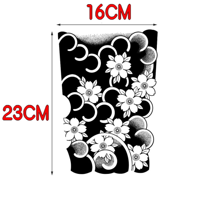 WB03 TATOOシール タトゥーシール リアル和柄ブラック 和彫り入れ墨シール 腕や足用入れ墨シール イベントや動画撮影に リアルな刺青シール_画像7