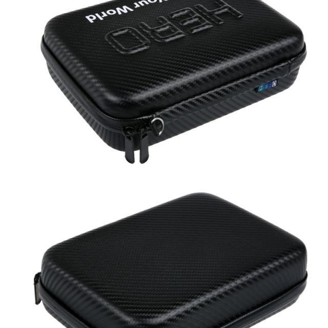 Gopro収納BOX【MサイズBK】 ゴープロ収納ケース Gopro収納ハードケース HIROカーボン調ケース Hero9/10/11収納 ゴープロアクセサリーケース_画像4