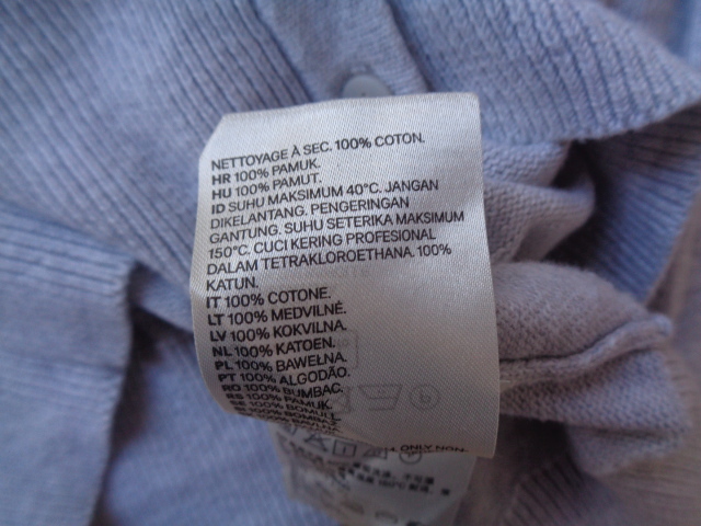 シンプルにベーシック(^^♪　H&M　BASIC　コットン100%　長袖カーディガン　うすグレー　165/88A　美品(^^♪_画像7