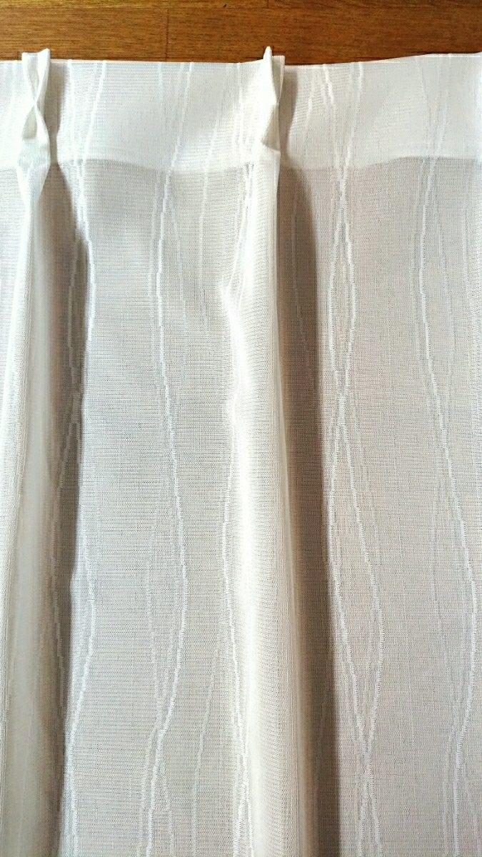 新品 ミラーレースカーテン １００X１３３cm ２枚組 ウェーブロン ホワイト 新生活の画像8