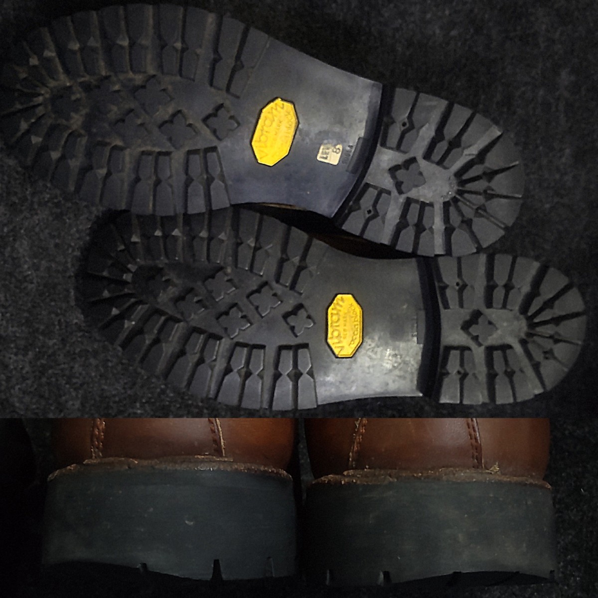 LEVIS別注 安藤製靴 本革ワークブーツ 約27cm ノルウィージャン製法 VIBRAM ビブラムソール リーバイス ヴィンテージ ブーツ プレーントゥ_画像4