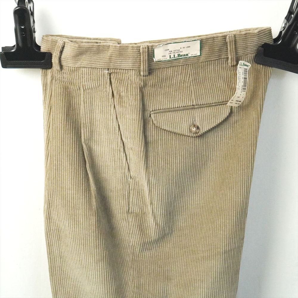 80s90s ビンテージ L.L.BEAN エルエルビーン コーデュロイ 2タック スラックス 35L USA製