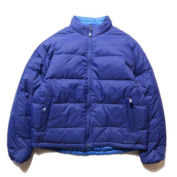【2024年】お歳暮ギフト 00's L.L.Bean アウトドア オールド 旧タグ 00年代 650フィルパワー 紺×水色系 (L) ダウンジャケット リバーシブル フルジップ LLビーン 男性用