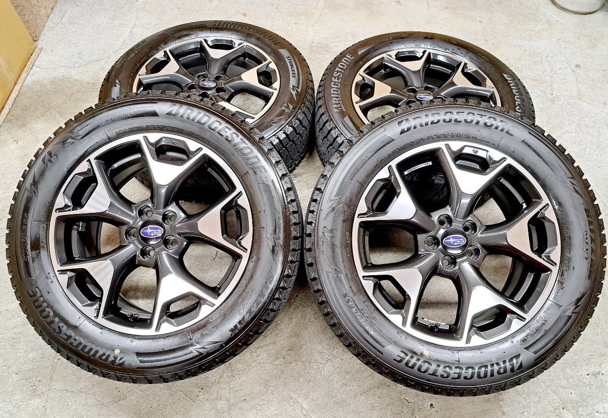 【ほぼ新品】スバル XV 純正 ホイールタイヤ 2019年 ブリザックDM-V3 225/60R17 スタッドレス フォレスター　アウトバック PCD100 バリ山_画像7