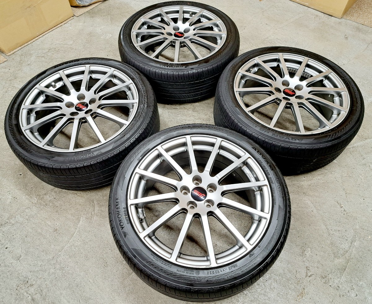 【美品】スバル レガシィ sti 純正 オプション 18インチ ホイールタイヤ 2020 YOKOHAMA ADVAN db 225/45R18 PCD100 7.5J エクシーガ_画像6