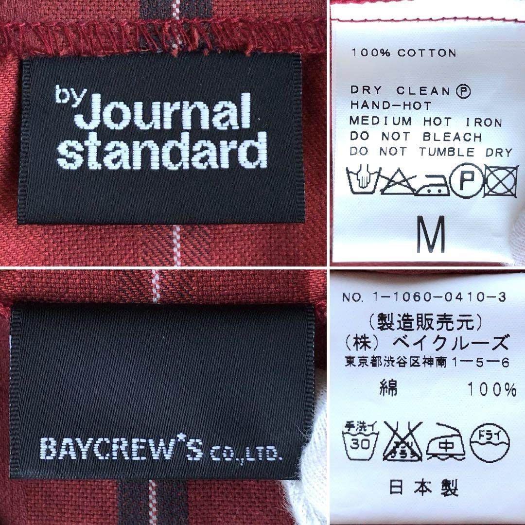 ジャーナルスタンダード【美品 比類なき個性】Journal standard テーラードジャケット レッド 赤 M 太ストライプ シングル 日本製_画像10