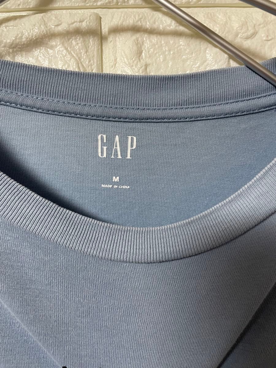 GAP ロンT バックプリント Mサイズ 水色