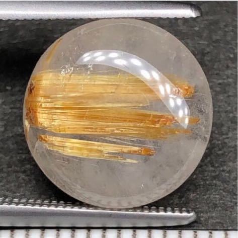 2926【ホワイト×ゴールド】5.60ct天然タイチンゴールデンルチルクォーツ　ブラジル産ルースgolden rutilated_画像3