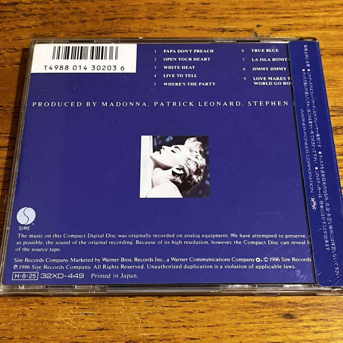 CD シール帯 マドンナ トゥルーブルー MADONNA TRUE BLUE 日本語解説有り _画像4