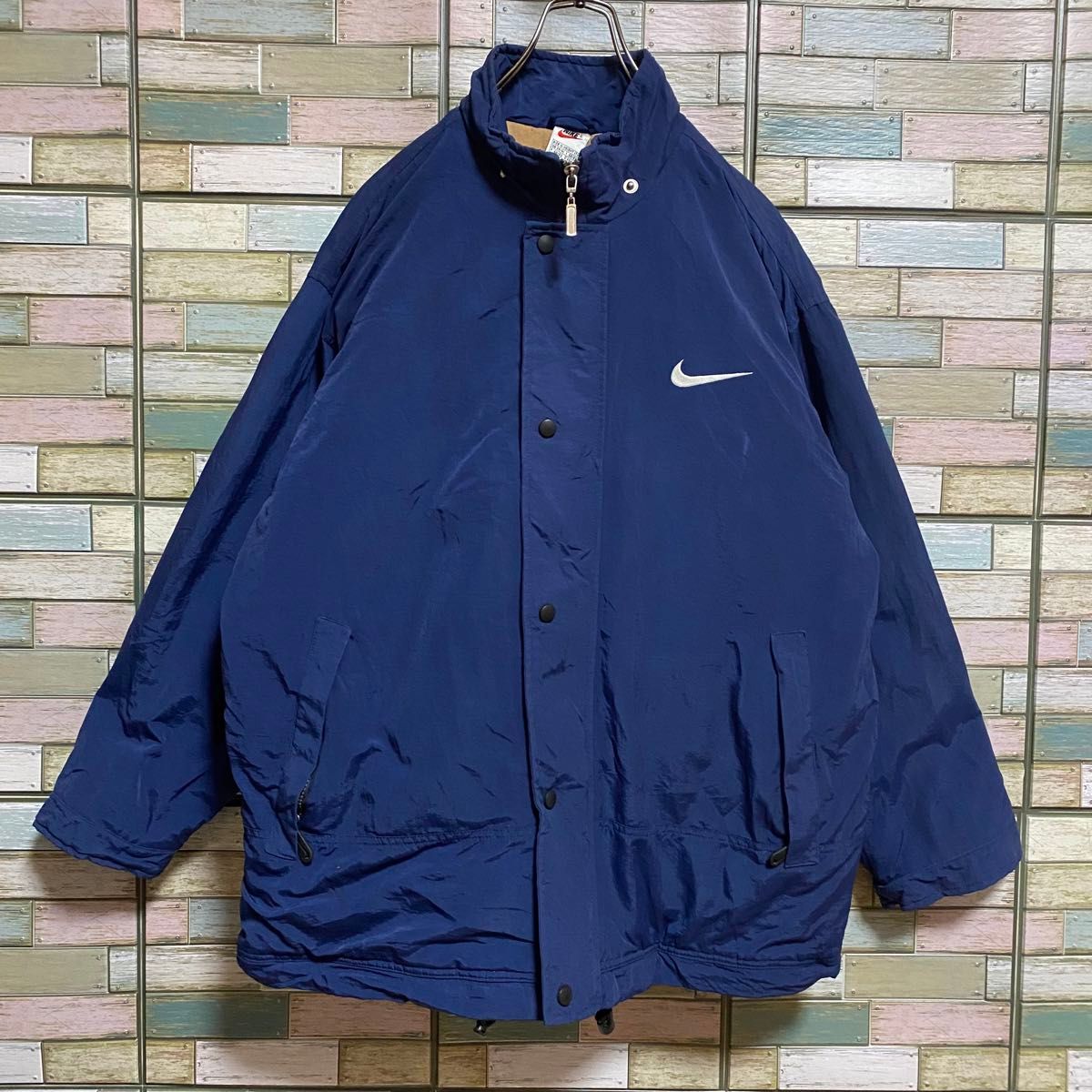 【90's】NIKE ナイキ　中綿ジャケット　ブルゾン　ビッグロゴ　銀タグ