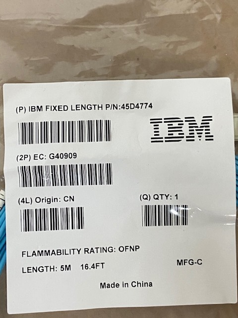 * не использовался IBM 5m OM3 волокно кабель (LC) 45D4774 * бесплатная доставка 