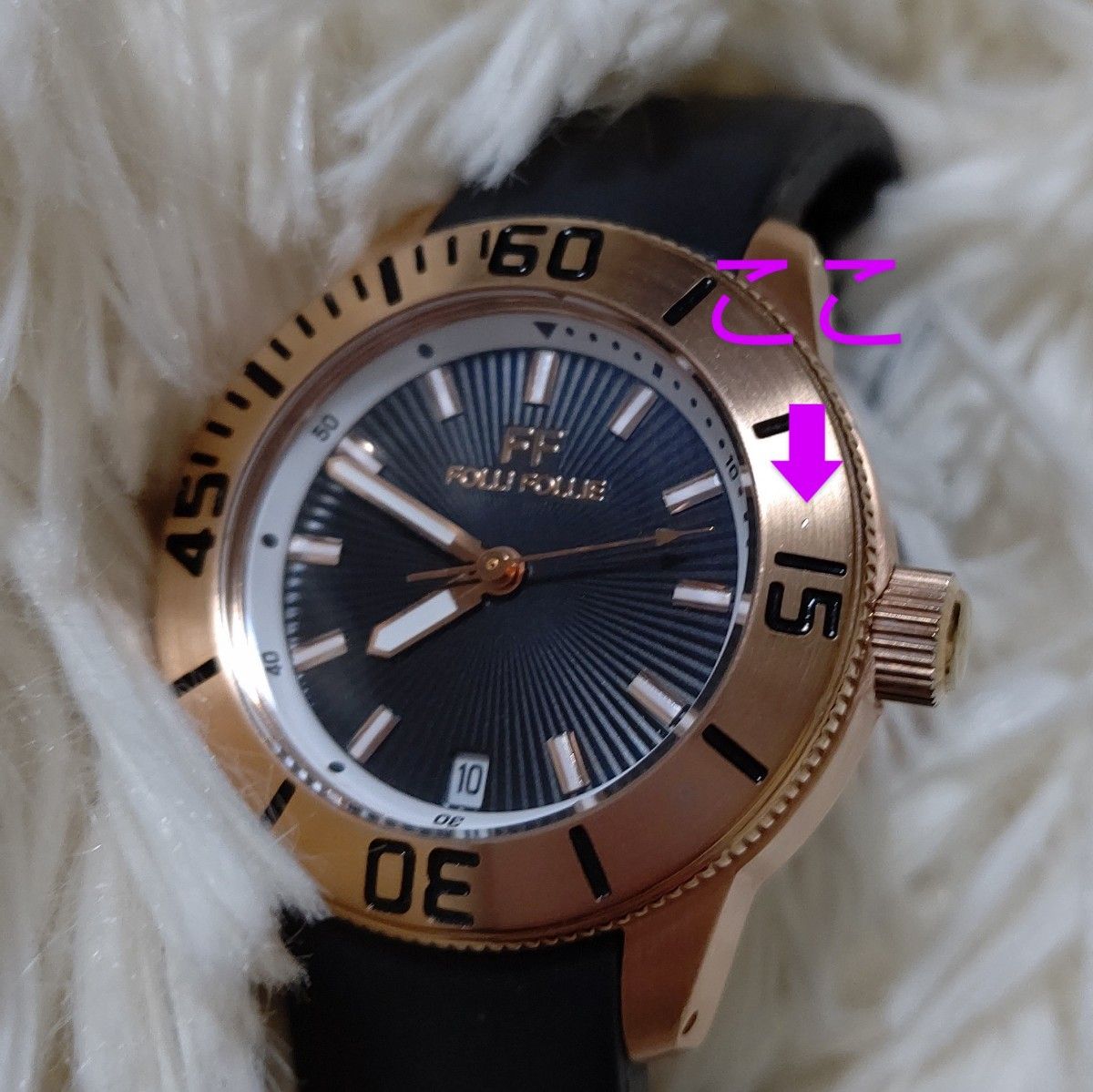 Folli Follie】フォリフォリ OLYTEUS 腕時計 FF-WF8R037ZDZ-BK 美品