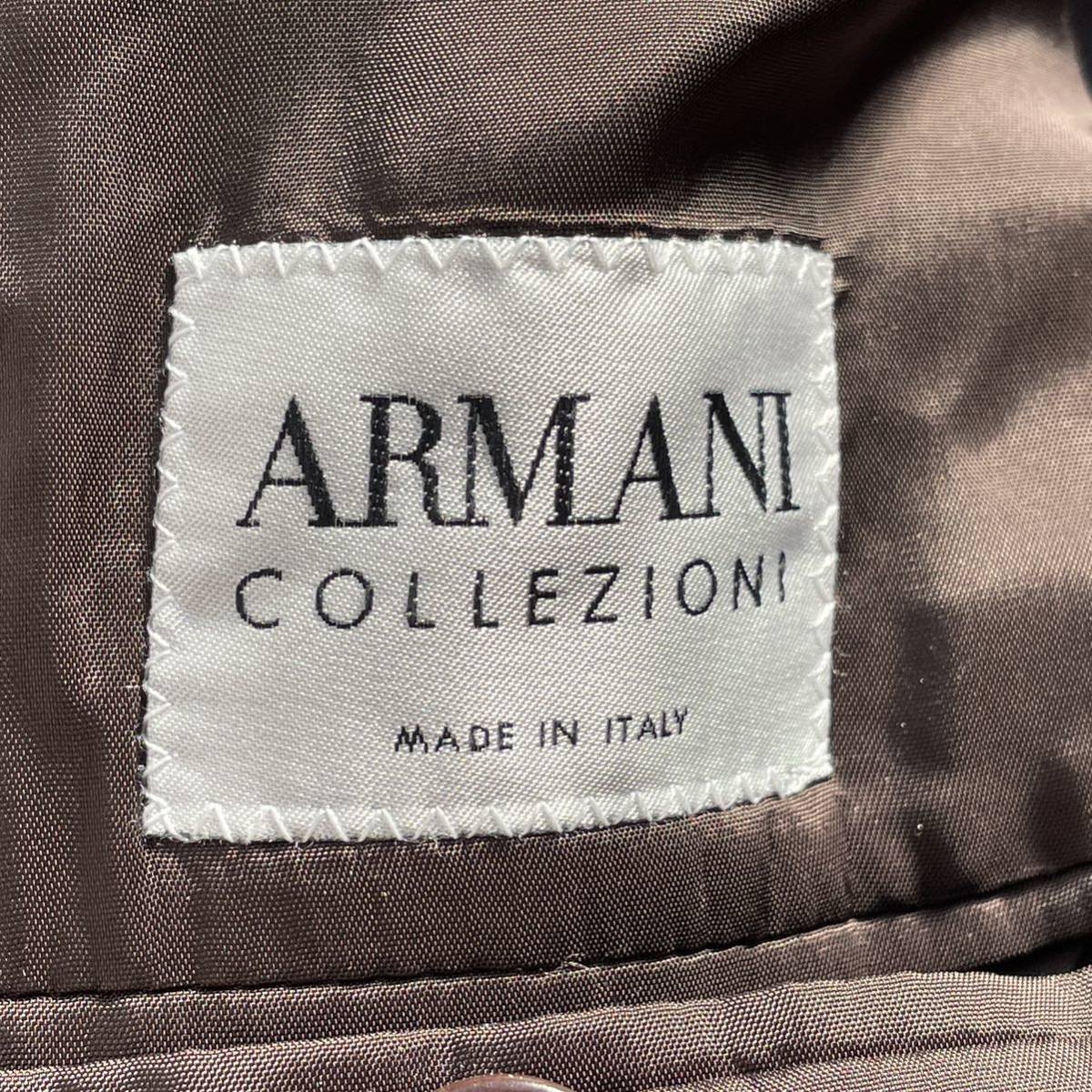 美品■XL■大きいサイズ ARMANI COLLEZIONI アルマーニ コレッツォーニ 50 カシミヤ混 ウール テーラードジャケット イタリア製 ブラウン_画像7