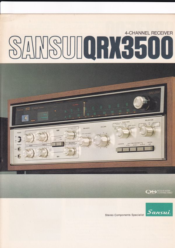 ☆カタログ サンスイ　QRX3500/QRX3000　4チャンネルレシーバー　1970年代　C4777_画像1