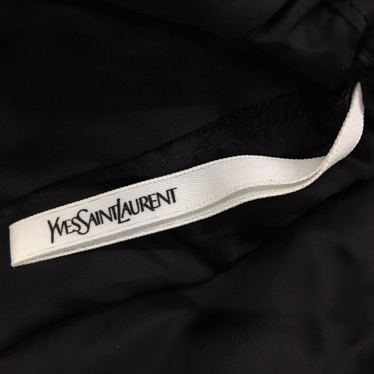 Yves Saint Laurent イヴ・サン ローラン インナースカート キュプラ レディース サイズ7号 黒 福助株式会社_画像8