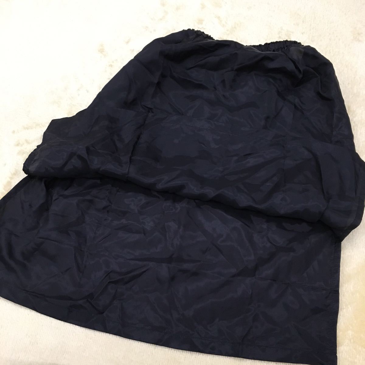 Yves Saint Laurent イヴ・サン ローラン インナースカート キュプラ レディース サイズ7号 黒 福助株式会社_画像3