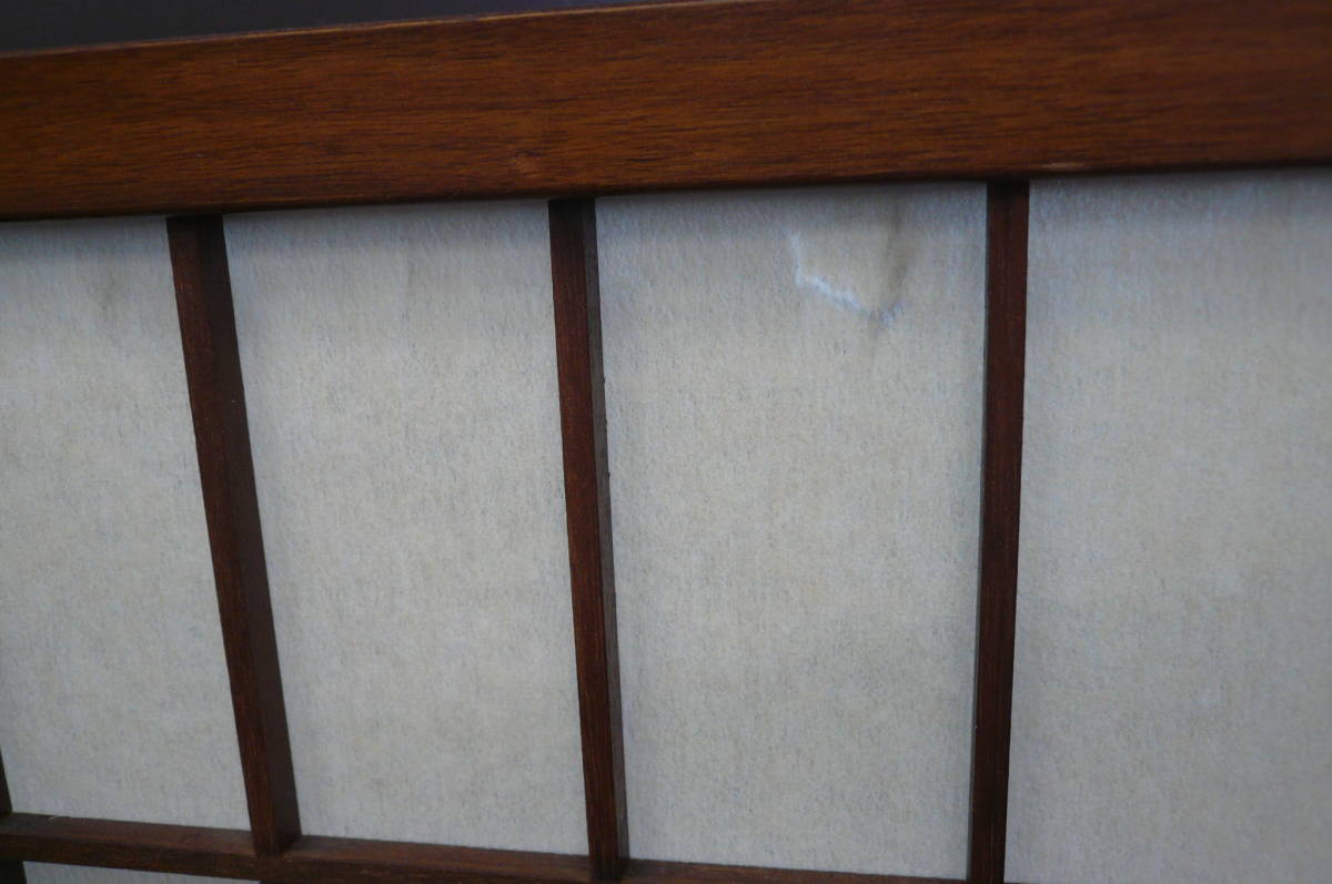  used 4 ream wooden shoji partition screen Japanese style screen peace furniture folding [1-1610] ( Hokkaido * Okinawa * remote island excepting )* free shipping 