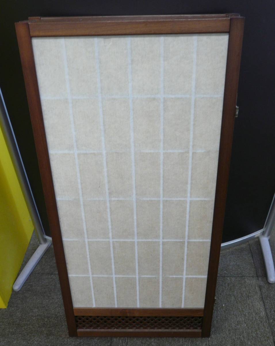  used 4 ream wooden shoji partition screen Japanese style screen peace furniture folding [1-1610] ( Hokkaido * Okinawa * remote island excepting )* free shipping 