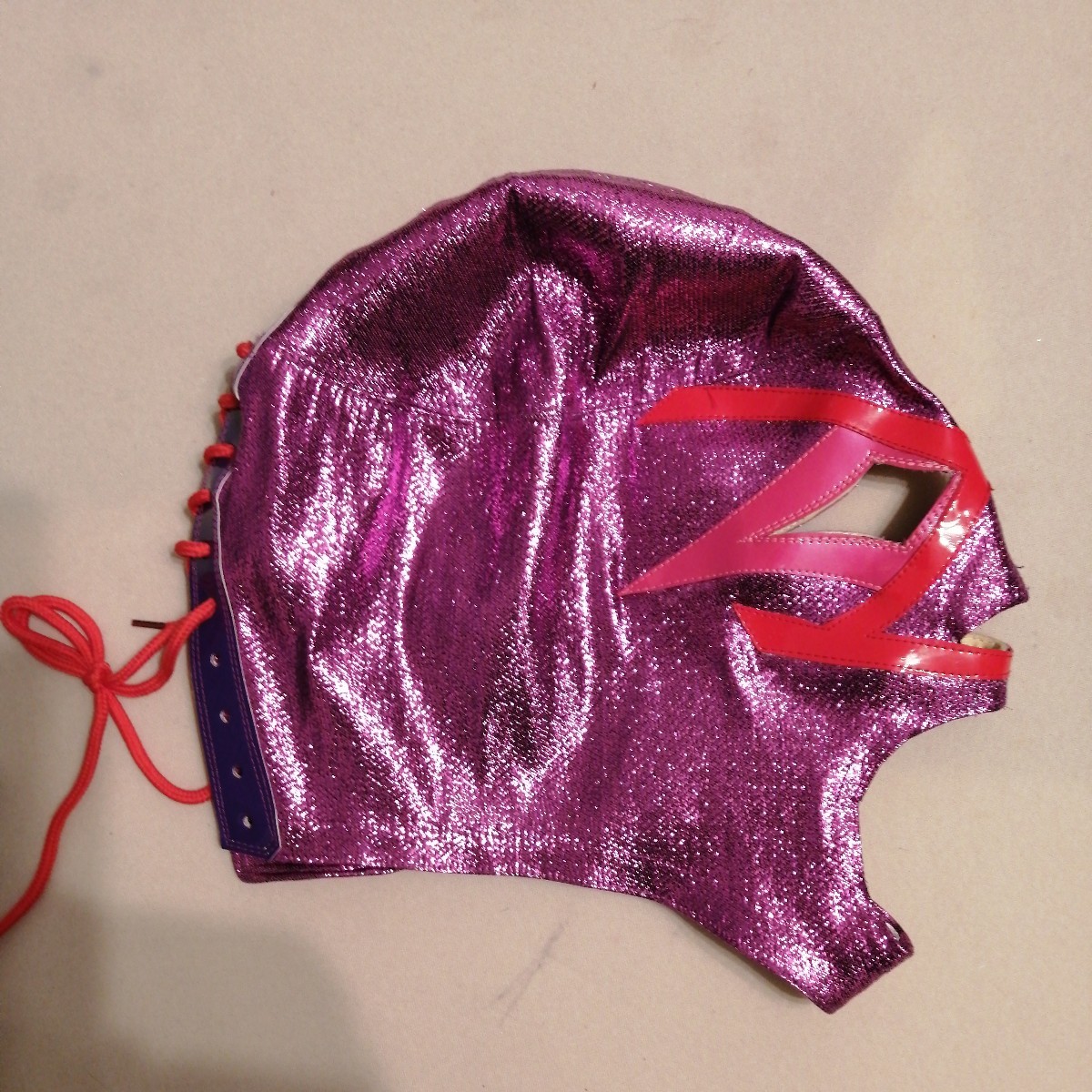 ビジャーノ3号　紫ラメ　試合用マスク　旧ラメの輝き　メキシカンマスク伝説　タイガーマスク_画像5