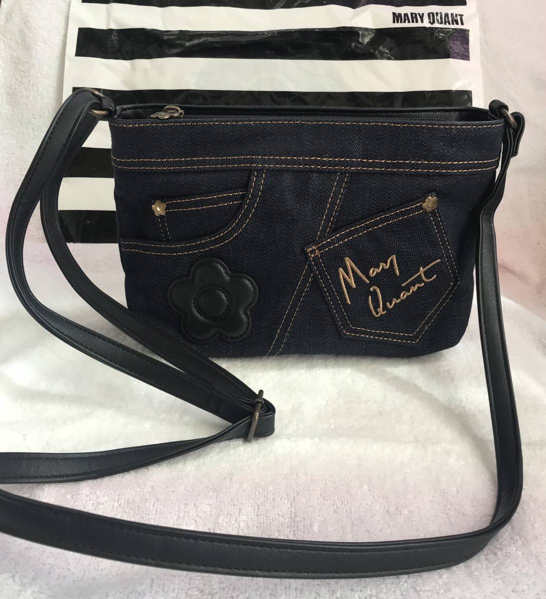 * super-discount start!* hard-to-find! rare thing!* Mary Quant **MARY QUANT** Denim * very stylish shoulder bag! beautiful goods!!