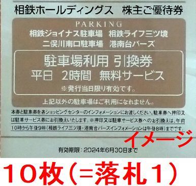 6/30★平日券(2時間券) 10枚=数1★横浜ジョイナス/二俣川テラス 駐車場 相鉄(相模鉄道)株主優待★土曜/休日(1時間無料駐車券)混ぜ 別出品可_画像1