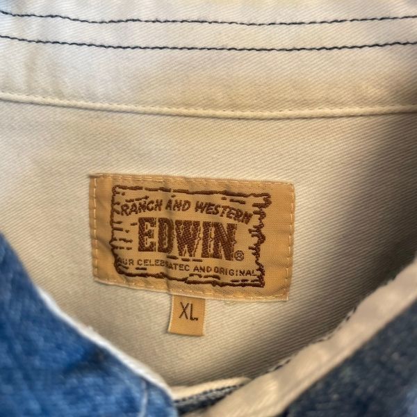 [KWT4706] EDWIN エドウィン デニムシャツ メンズ インディゴ XL ポス_画像5