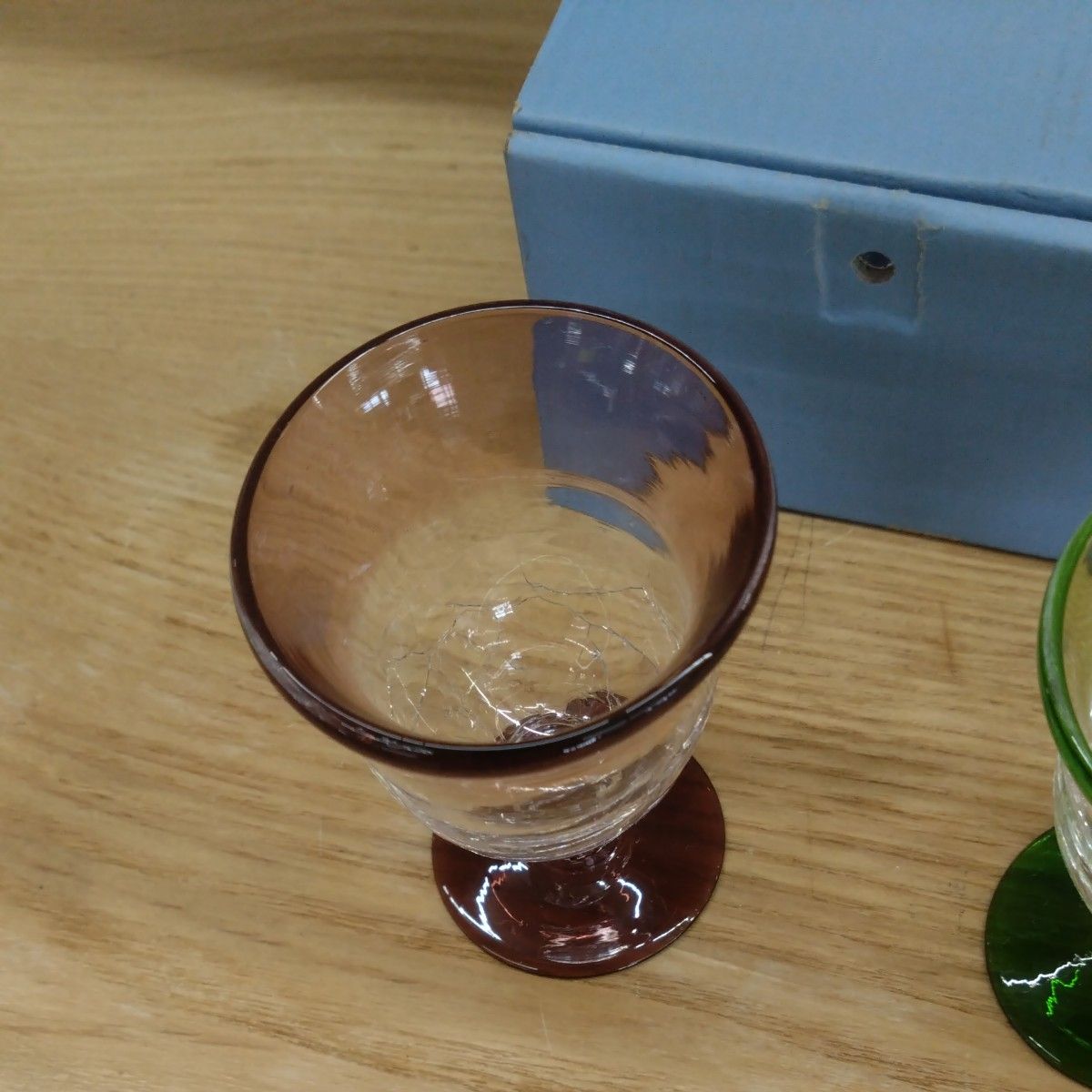 手造りガラス　冷酒　ペア　グラス