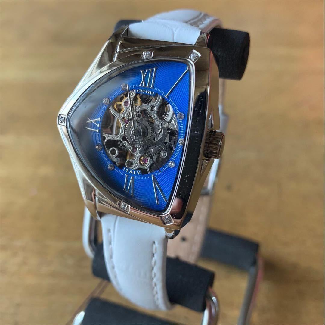 【箱無し】コグ COGU 腕時計 レディース BS01T BL 自動巻き ブルー ホワイト 国内正規