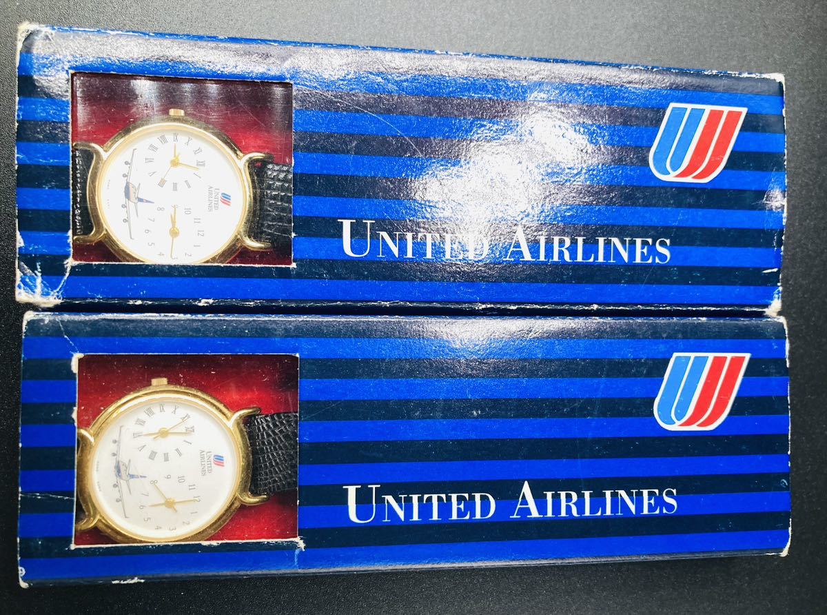 UNITED AIRLINES ユナイテッド航空 腕時計 2点 アクセサリー 不動品の画像1