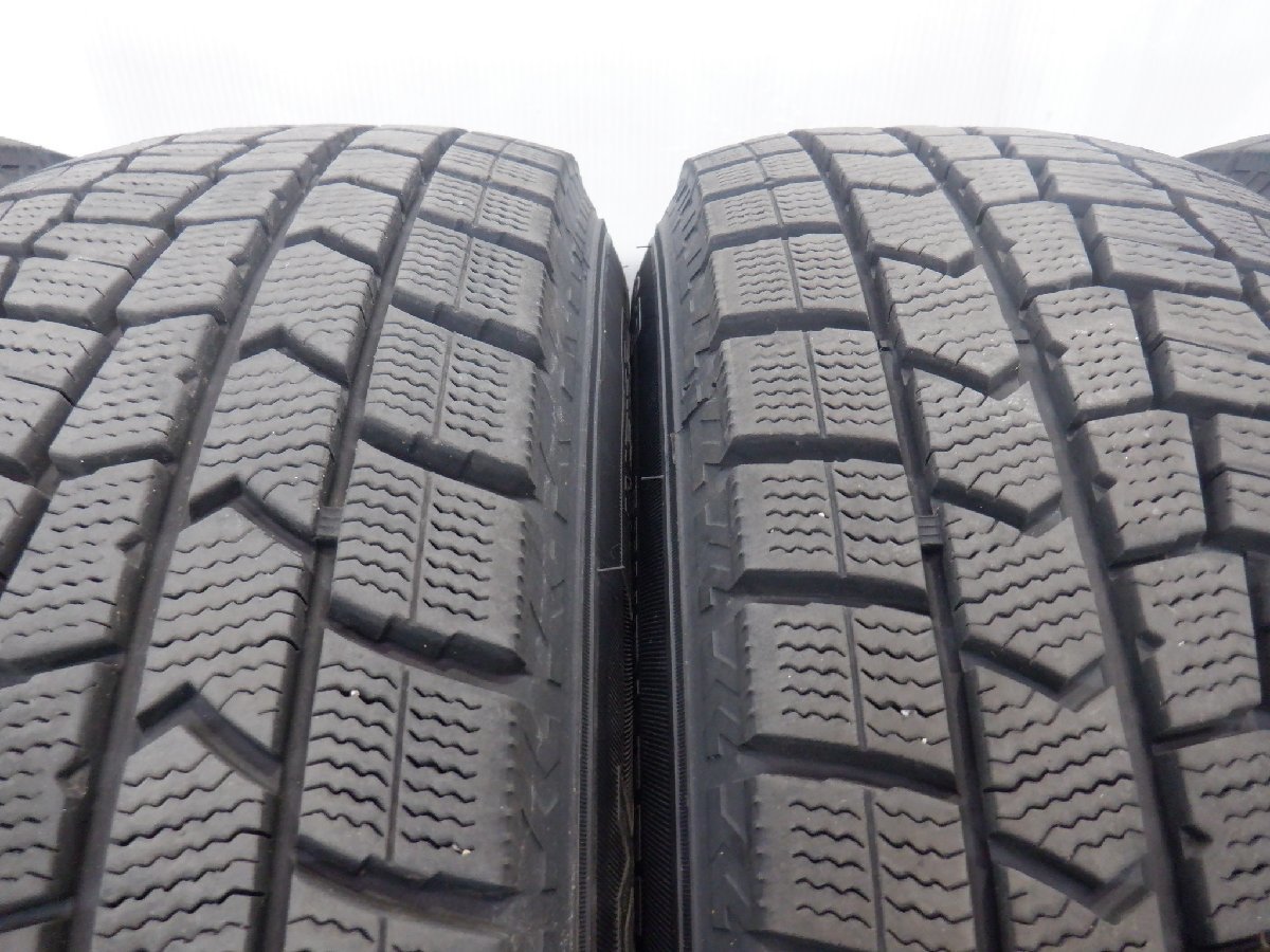 ☆22年製 バリ山☆ 4H 100 5.5J +45 14インチ 社外品 DIVERS アルミホイール 冬用 スタッドレス タイヤ 185/70R14 DUNLOP 4本_画像10