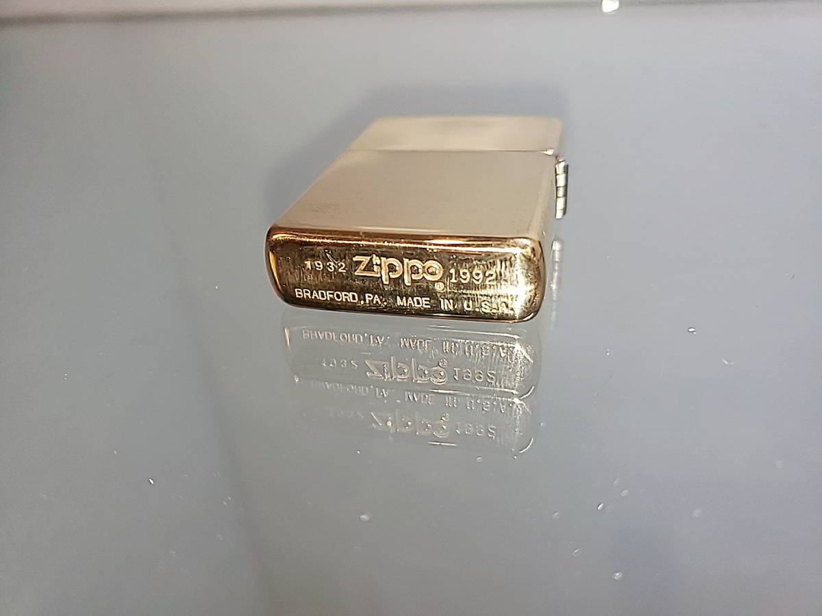 ZIPPO　ソリッドブラス　ゴールド　イタリック　1932-1992年製_画像4