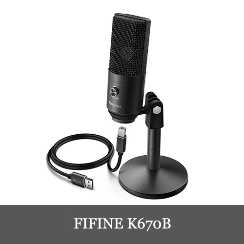 FIFINE K670B USBマイク コンデンサーマイク 単一指向性 マイクスタンド高さ調節可能 ABタイプ Windows/Mac/PS4 ブラックカラー 正規代理店_画像1