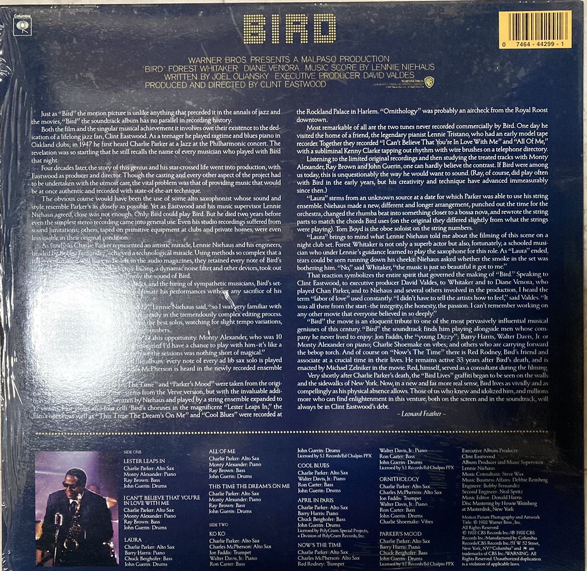 bird/original motion picture soundtrack レコードの画像2