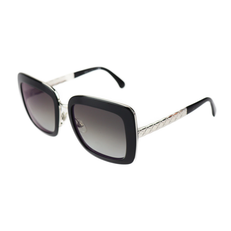CHANEL Chanel sunglasses 5369 size 53*21 135 plastic metal black silver here Mark matelasse [ genuine article guarantee ]