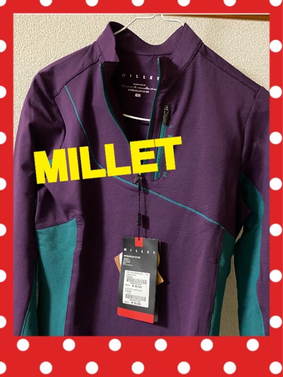 新品　未使用　MILLET ミレー　長袖シャツ　ハーフジップ　Mサイズ  90