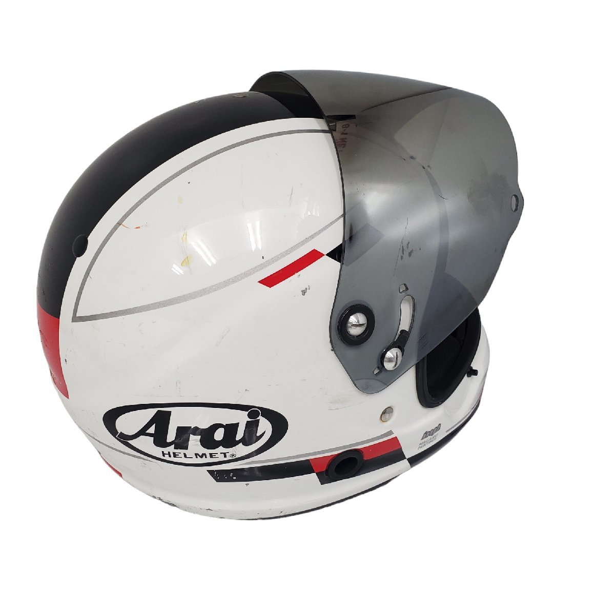 Arai アライ 競艇 ボートレース ヘルメット AH-1016型 サイズXS 53-54cm  ミラーシールド付 ヘルメット 白系の画像3