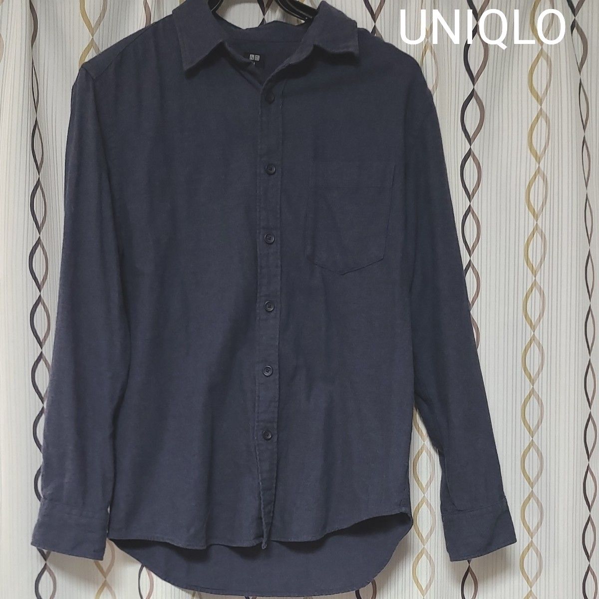 UNIQLO  フランネルシャツ（長袖） ブルー 男女兼用　Mサイズ　ユニクロ