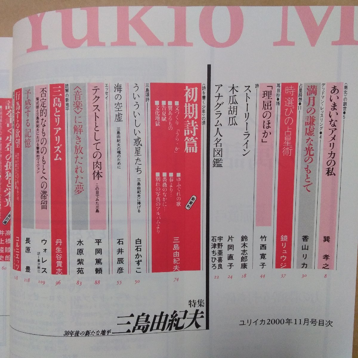 ◎ユリイカ詩と批評　11月号　特集・三島由紀夫　30年後の新たな地平　青土社　2000年　285p　_画像7