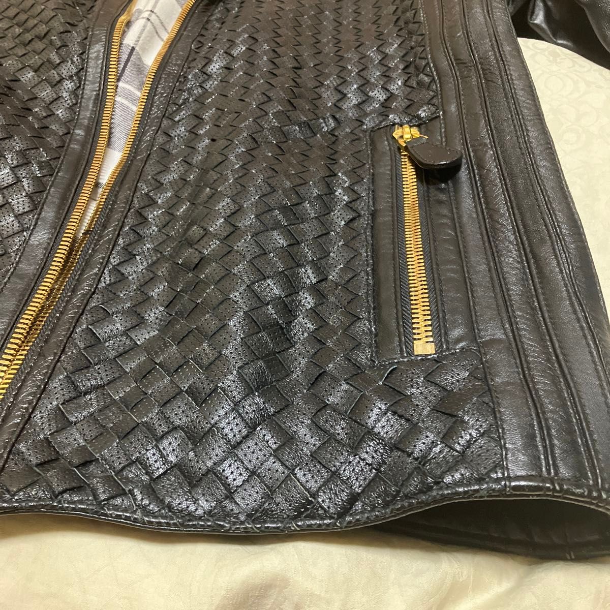 ボッテガヴェネタ BOTTEGA VENETA レザージャケット 本革 黒 革 ボッテガヴェネタ BOTTEGA VENETA レザージャケット 本革 黒 革