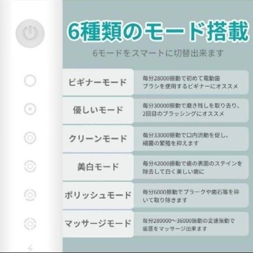 ☆早い者勝ち☆　超音波　電動歯ブラシ　キット　ブラシヘッド付き　口腔ケア　USB　充電　ケア　歯磨き　洗浄　虫歯　 IPX7防水