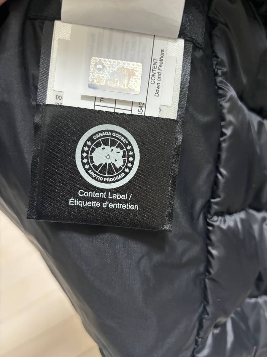 未使用品 国内正規 CANADA GOOSE LODGE HOODY BLACK LABEL カナダグース ロッジフーディ 5078MB S _画像5