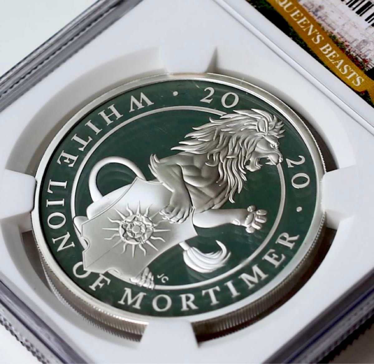 準最高鑑定2020年ホワイトライオン クイーンズビースト イギリス PF69UCAM 初期150枚２ポンドNGCロイヤルミント銀貨