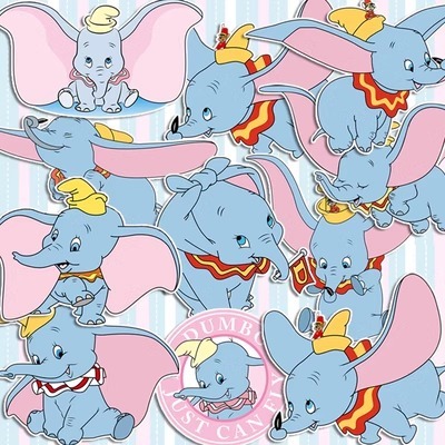 11 sheets Dumbo B Disney waterproof sticker seal 
